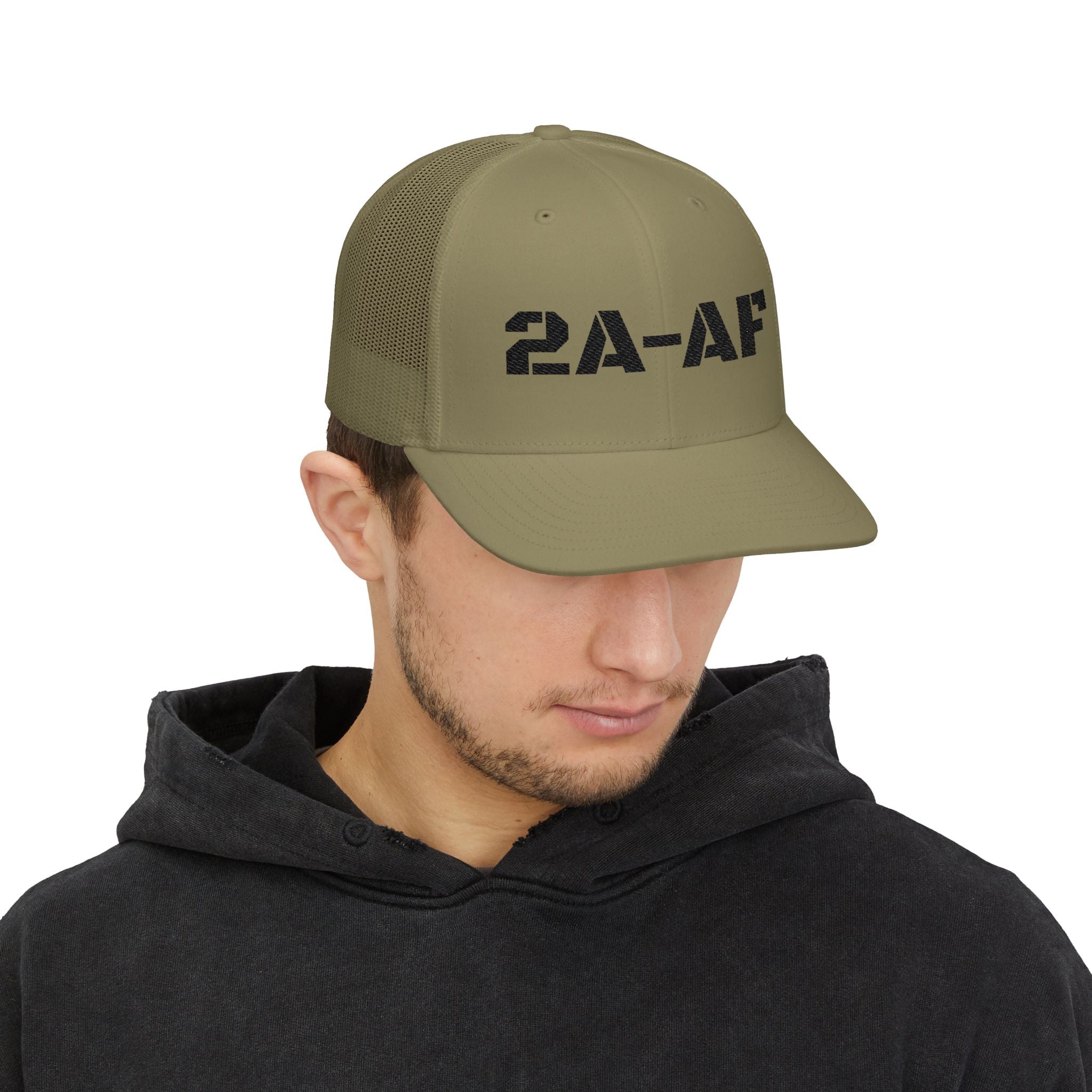 2A-AF Embroidered "Text" Trucker Hat